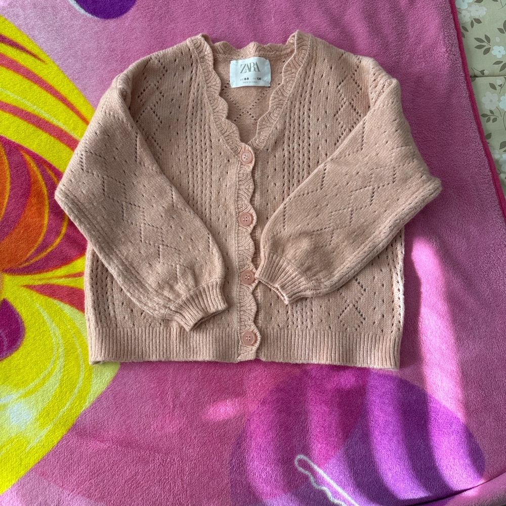 Zara Pink Kids Knit Cardigan